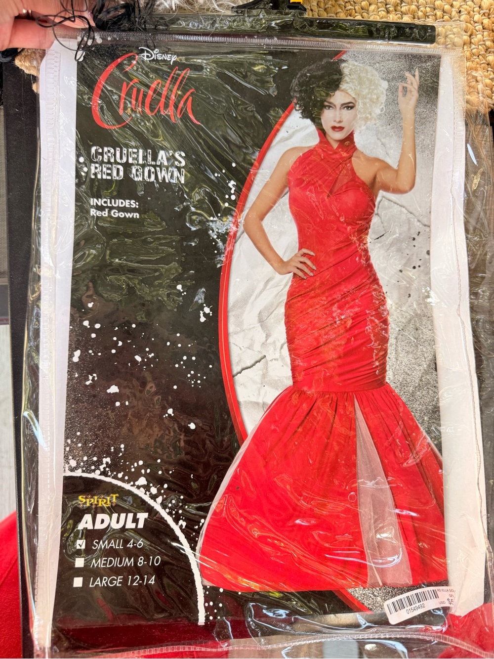 Disney Cruella Red Gown Party Costume Dress